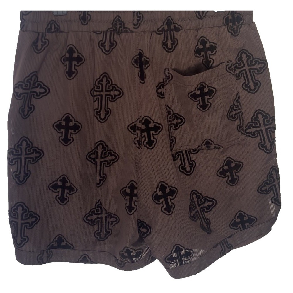 All Saints Men's Brown Cross Bermuda Shorts Polyester Pockets Drawstring New - Picture 5 of 14